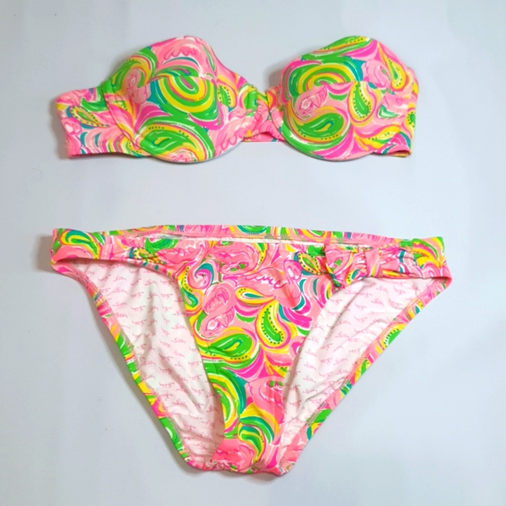 Lilly Pulitzer Two Piece Flamingo Swimsuit